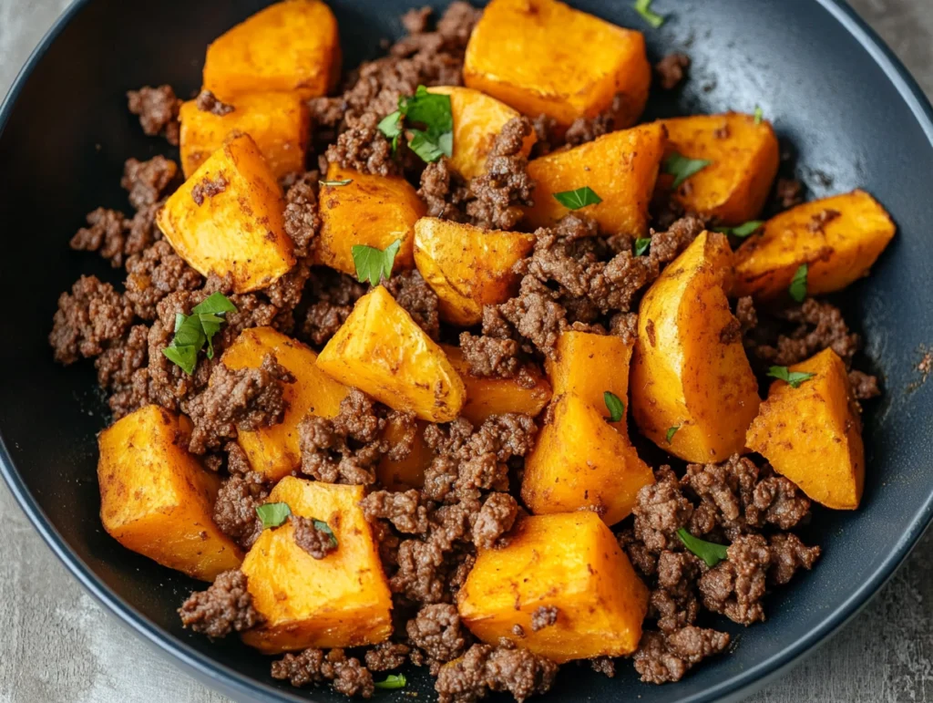 ground beef sweet potato 1 Ground Beef Sweet Potato Skillet Recipe for Easy Dinner