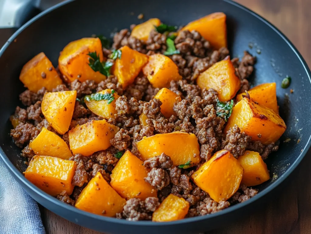 ground beef sweet potato 2 Ground Beef Sweet Potato Skillet Recipe for Easy Dinner