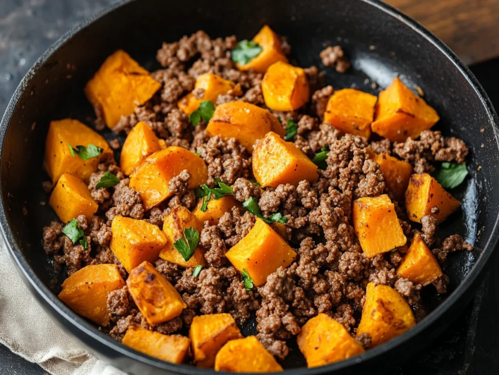 ground beef sweet potato 3 Ground Beef Sweet Potato Skillet Recipe for Easy Dinner