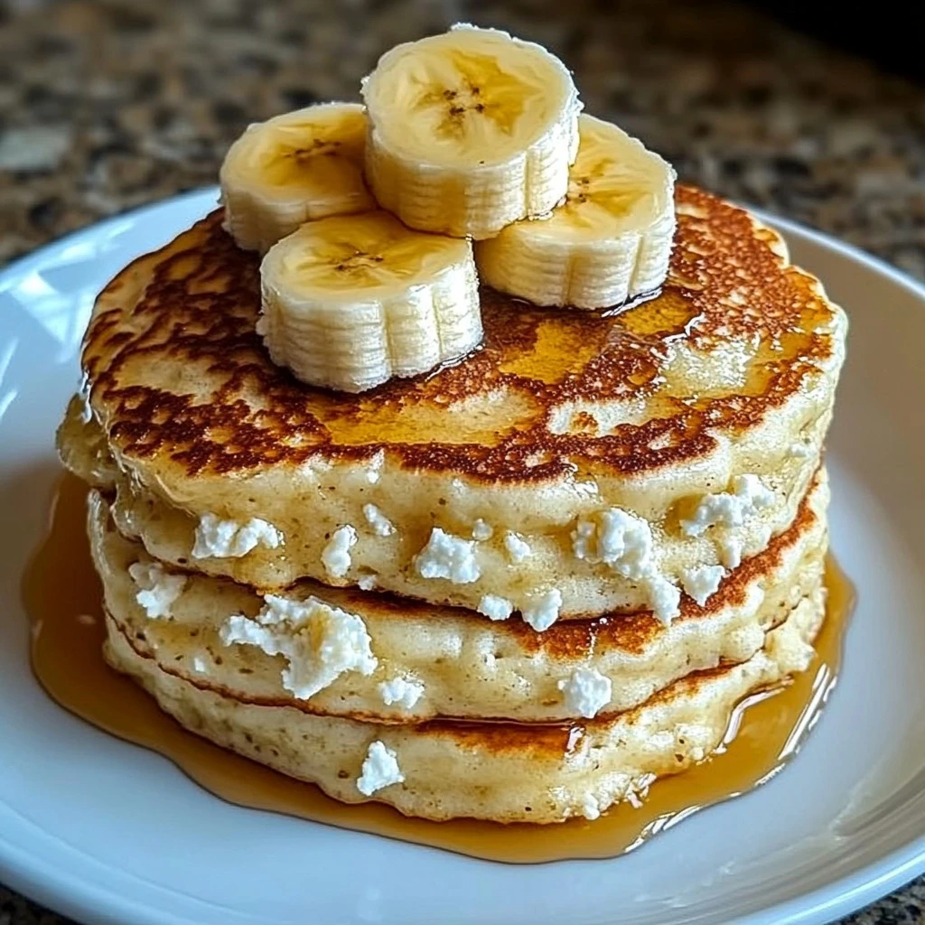 Fluffy Banana Cottage Cheese Pancakes