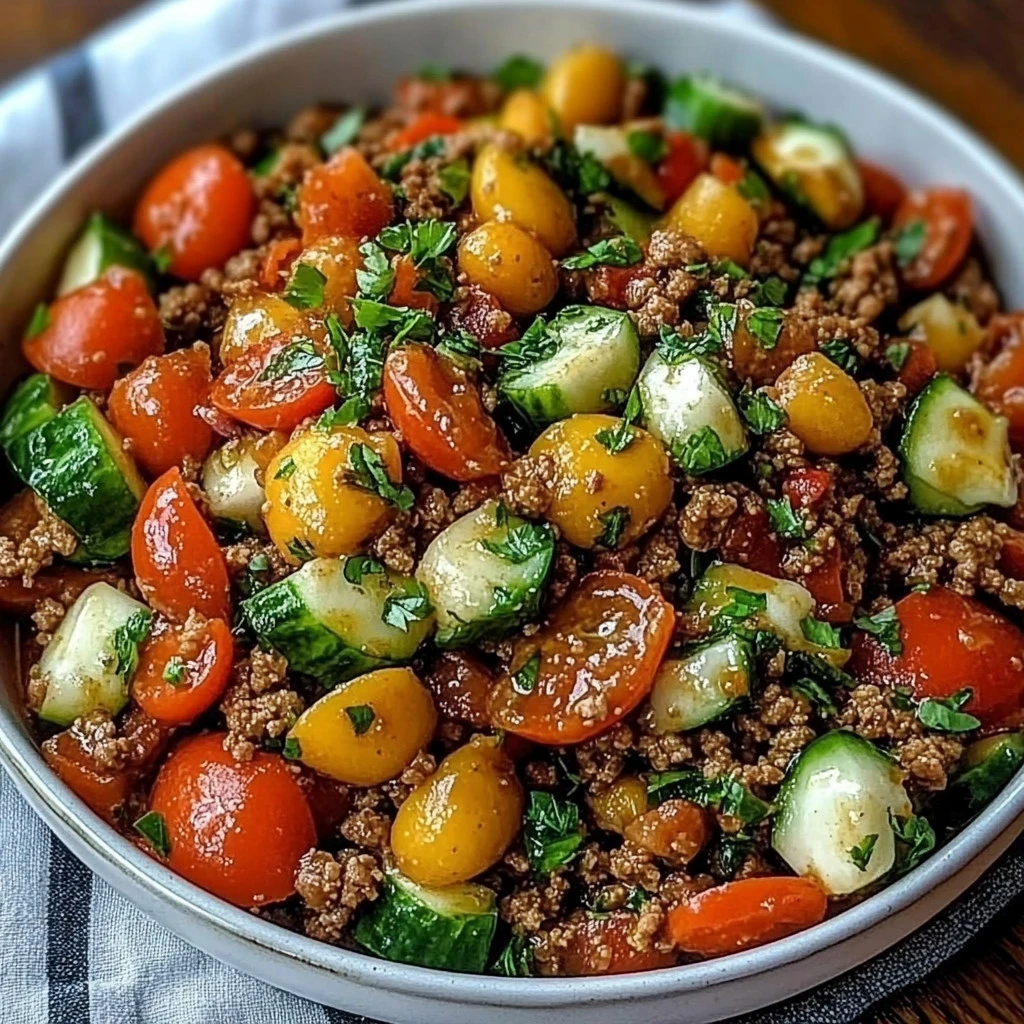 Mediterranean Ground Beef Stir Fry