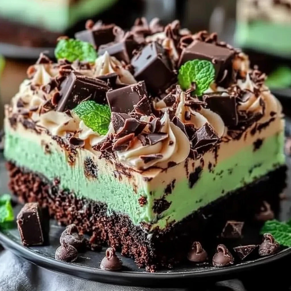 Mint Chocolate Fudge Cheesecake Cake