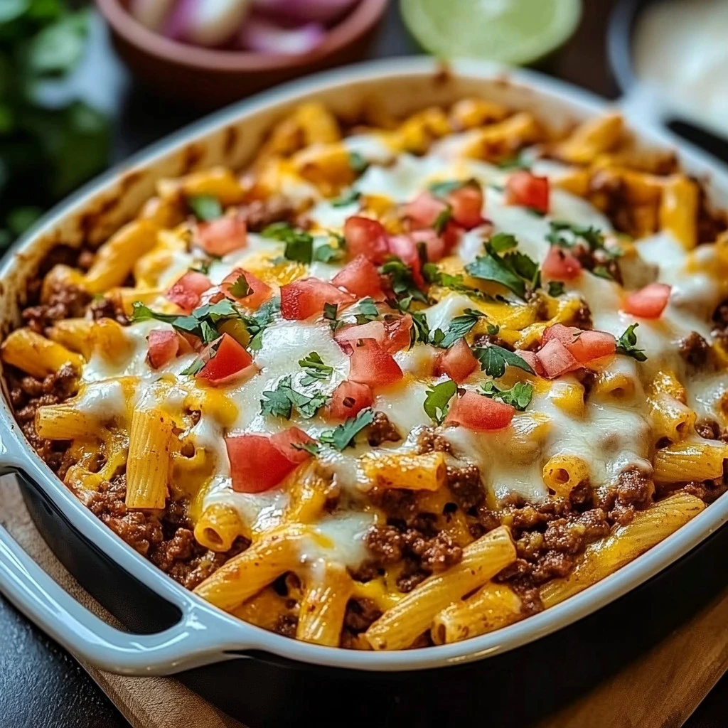 One-Pan Cheesy Taco Pasta Bake