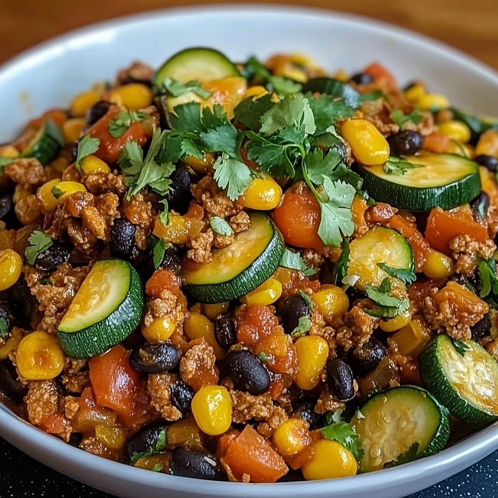 one pan taco zucchini skillet One-Pan Taco Zucchini Skillet