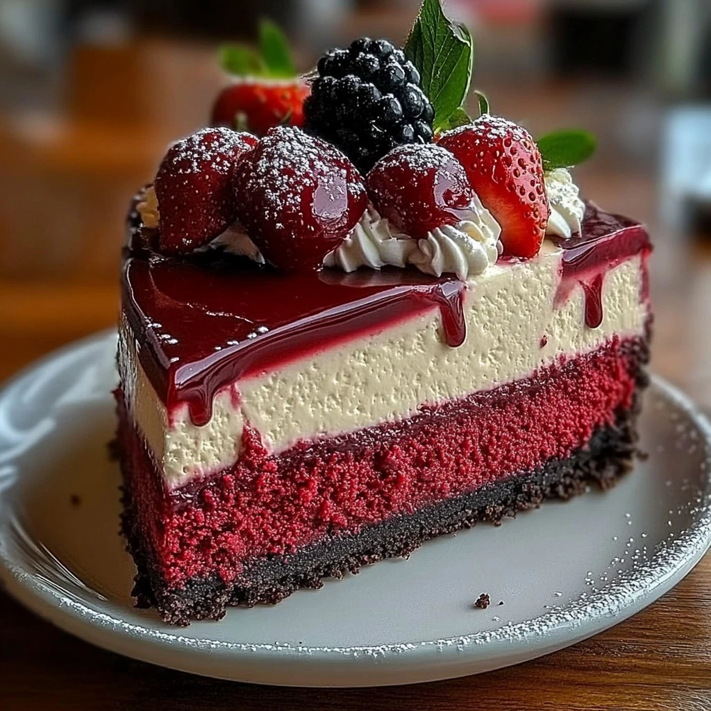 Red Velvet Strawberry Cheesecake
