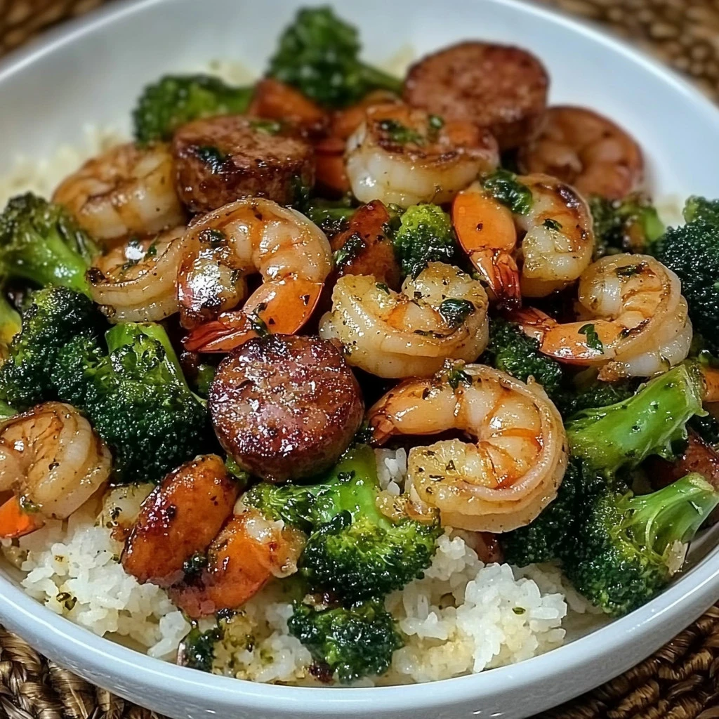 Spicy Shrimp & Sausage Stir-Fry with Broccoli